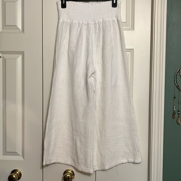 Mododoc Los Angeles White Wide-Leg Stretchy Flowy Women’s Pants S - Picture 3 of 10